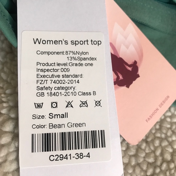 Meslong Women’s Sport Top/Bra , Padded, SMALL size 4, Bean Green - Picture 5 of 5